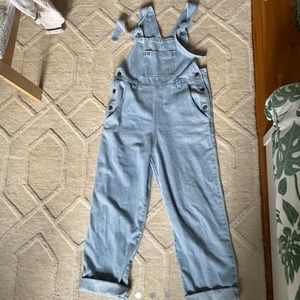 Lucy & Yak light wash denim overalls